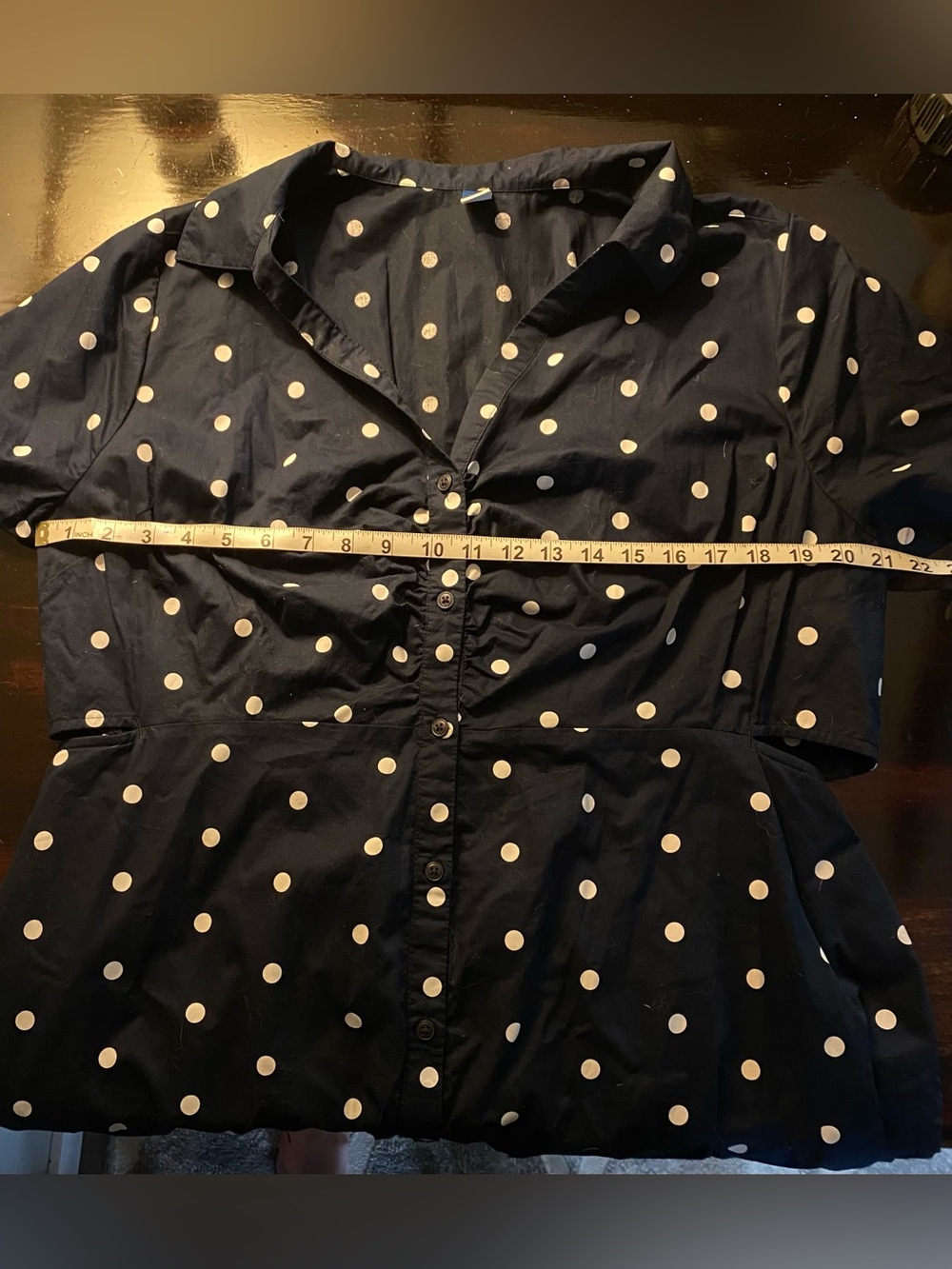 NWOT Old Navy Navy Blue Polka Dot Midi Dress 2X - Picture 6 of 8